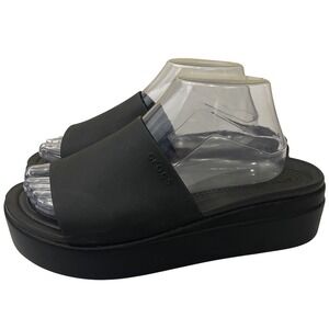 Crocs Brooklyn Womens 10 Black Slide Sandals Platform Comfort Lightweight